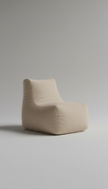 Oat Beige Minimalist Cotton Blend Bean Bag