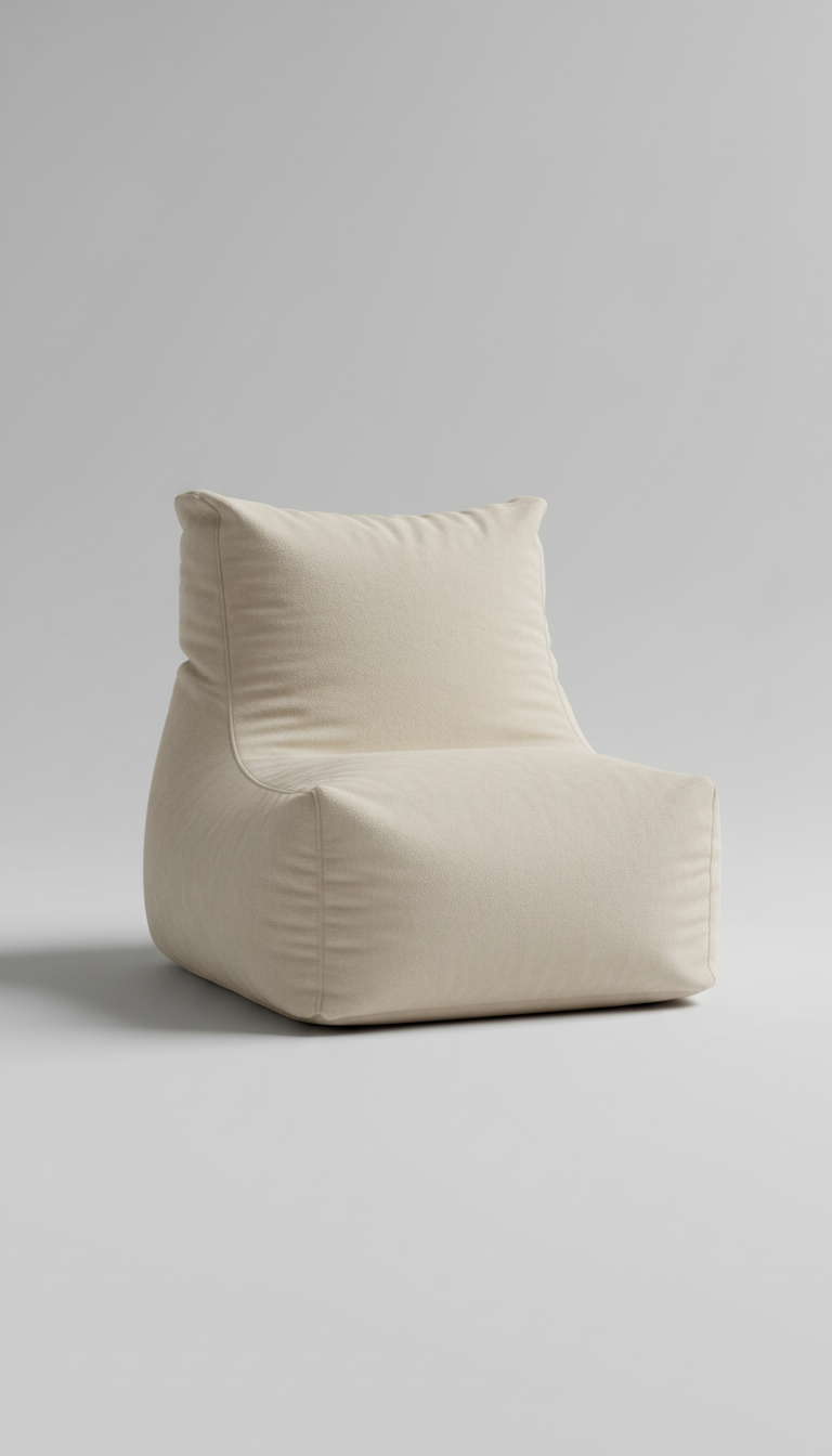 Ivory Mist Luxury Plush Cotton Blend Bean Bag