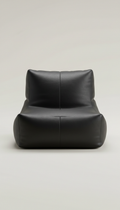 Onyx Black Oversized Vegan Leather Bean Bag