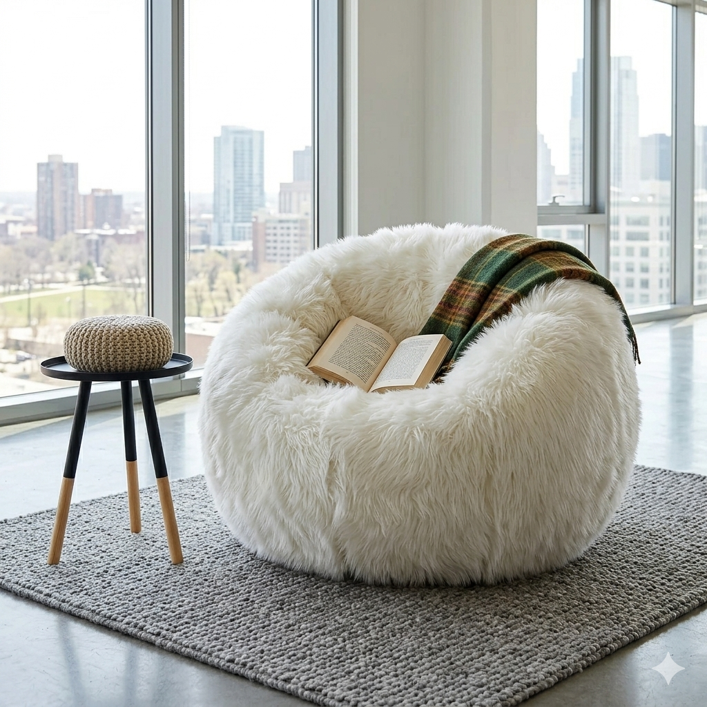 Amber Fur bean bag