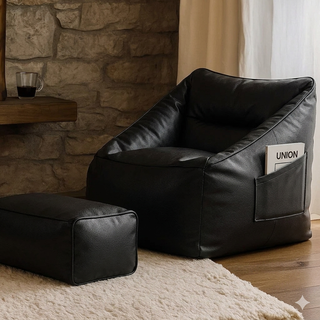The Metro Slouch leather armchair with free ottoman