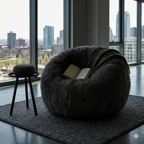 Amber Fur bean bag