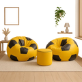 Set of two Yellow and Black Football Beanbags (free footstool included)