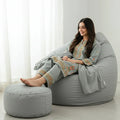 Parachute Bean Bag - Solid Color - Grey (with free foot stool)